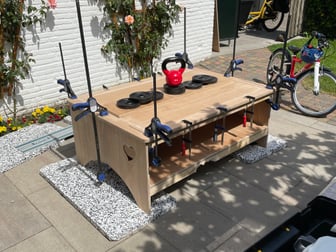 Glueing the top to the base